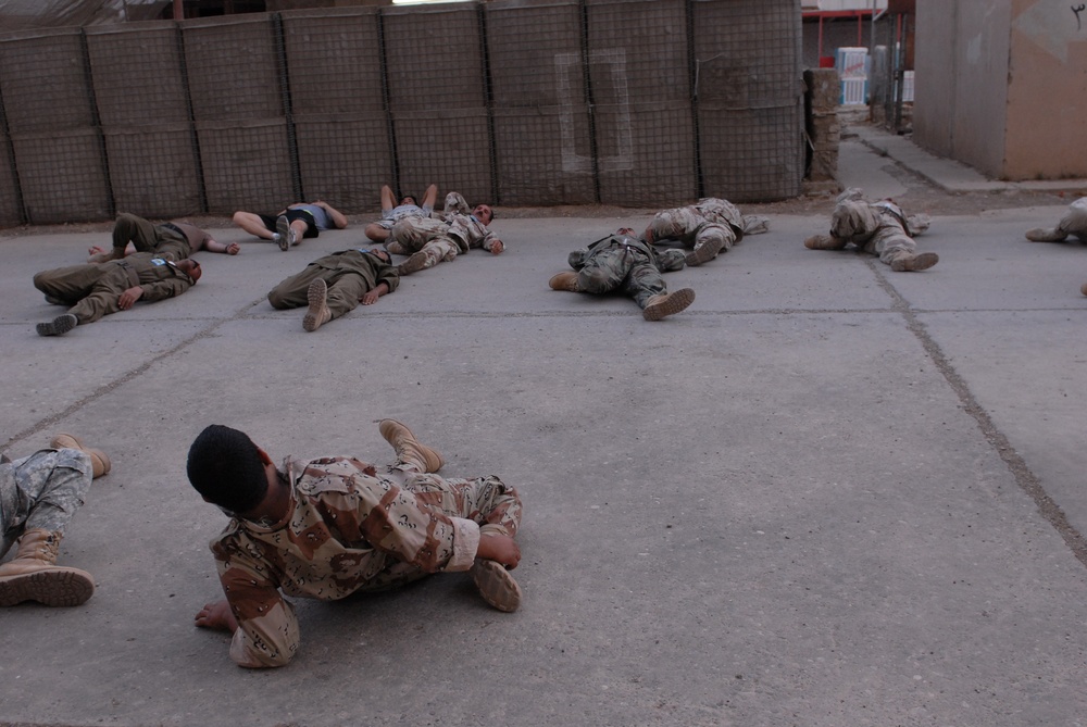 U.S. Soldiers train the trainer with Iraqi Border Patrol