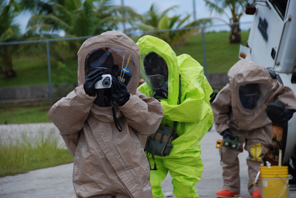 Island response teams 'leapfrog' a simulated chemical attack