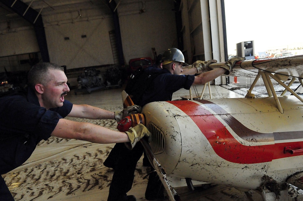 Sailors move sewage waste, debris from Lone Star Flight Museum