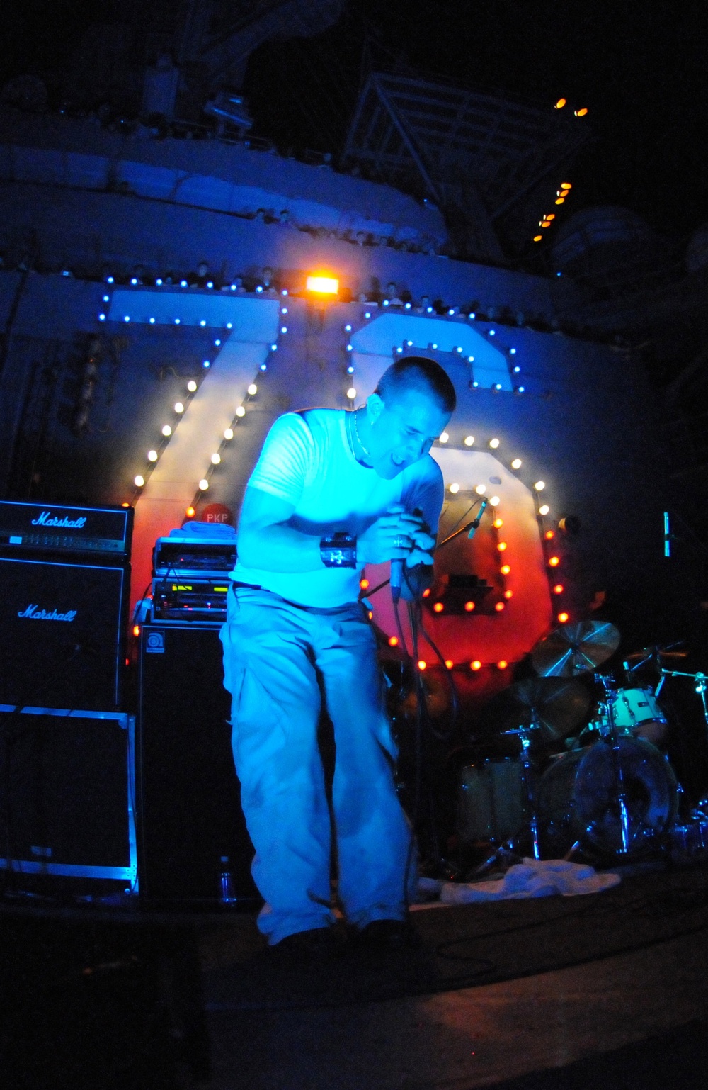 Scott Stapp performs on USS Ronald Reagan