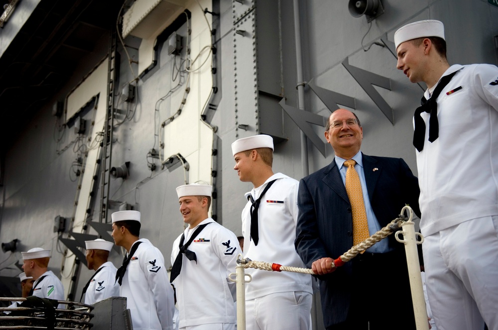Secretary of the Navy aboard USS George Washington