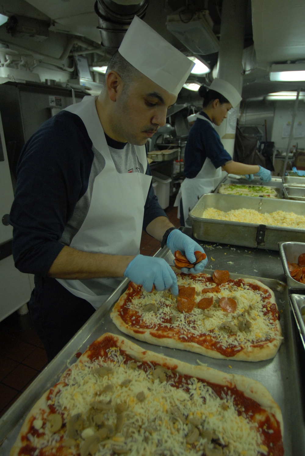 Pizza night aboard the USS Ronald Reagan