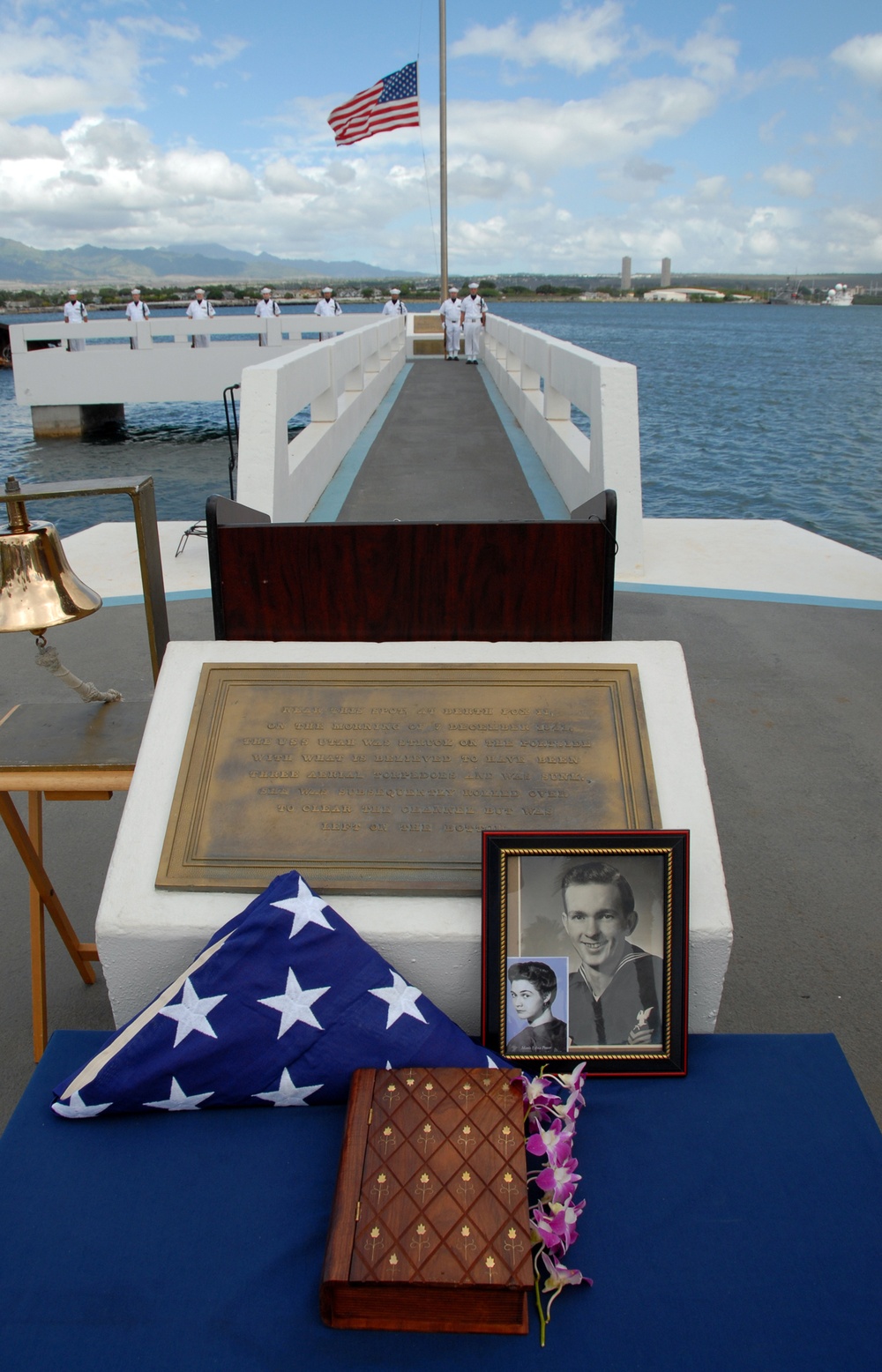 Burial ceremony at Pearl Harbor