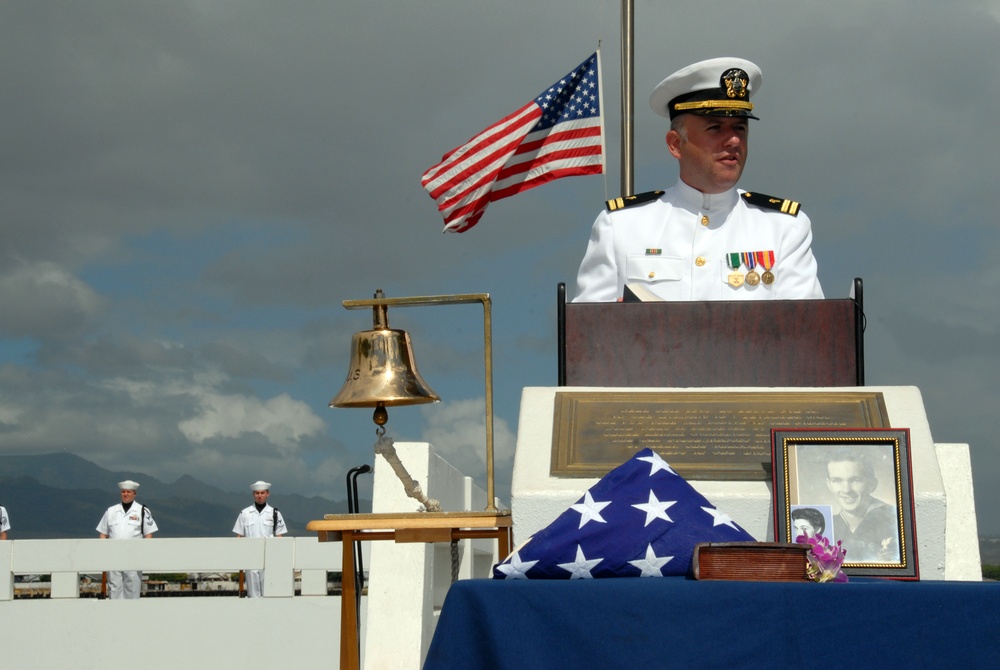 Burial ceremony at Pearl Harbor