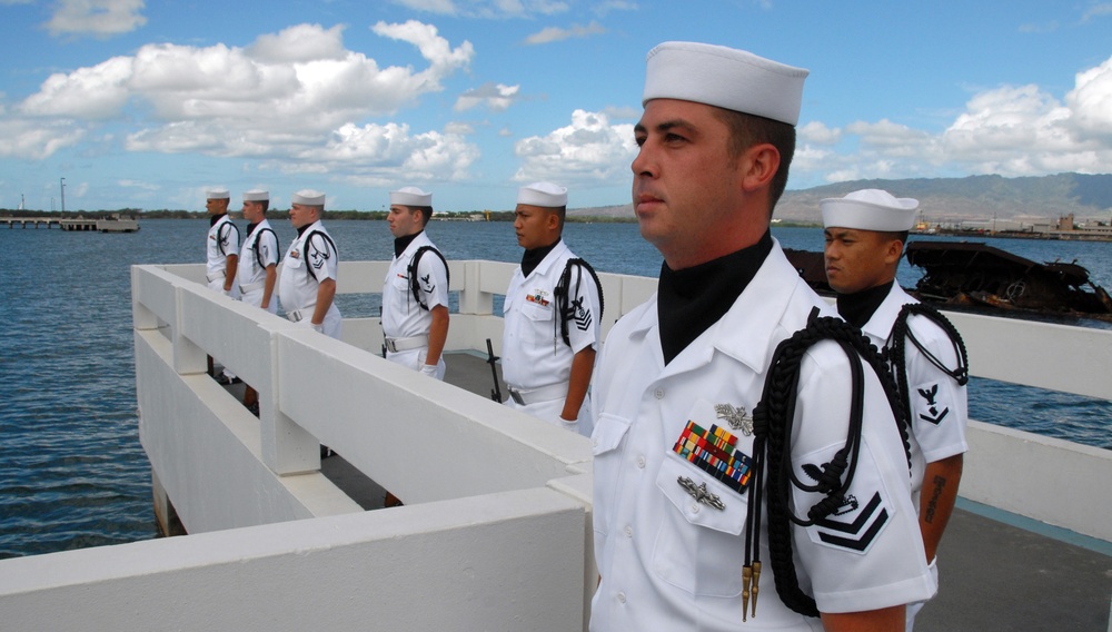 Burial ceremony at Pearl Harbor