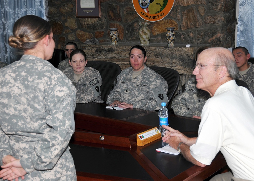 Secretary of the Army visits Camp Eggers' Service members