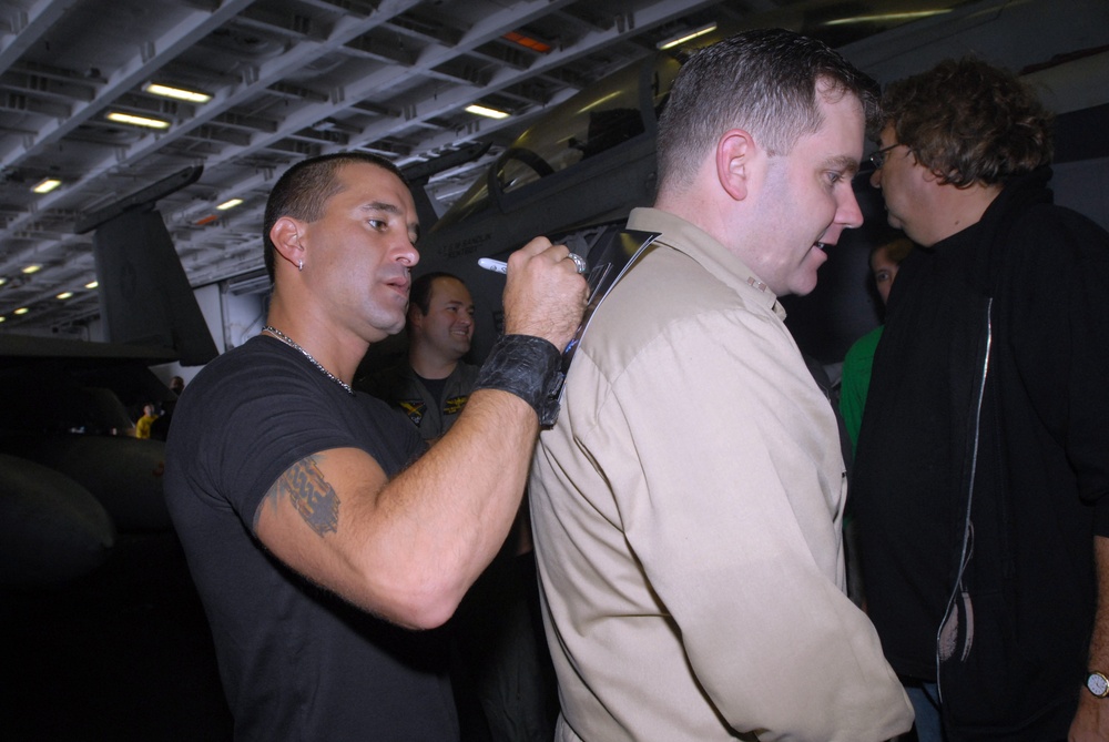 Scott Stapp aboard USS Ronald Reagan