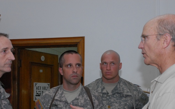 Secretary of the Army meets with 126 Press Camp Headquarters in Baghdad