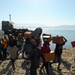 Haitian citizens unload relief supplies