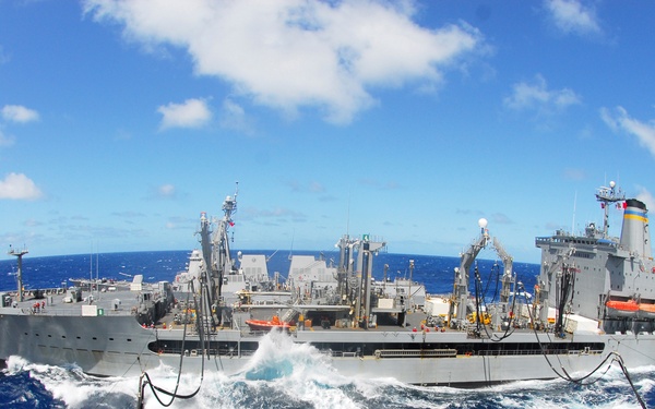 USS Peleliu replenishment in Indian Ocean
