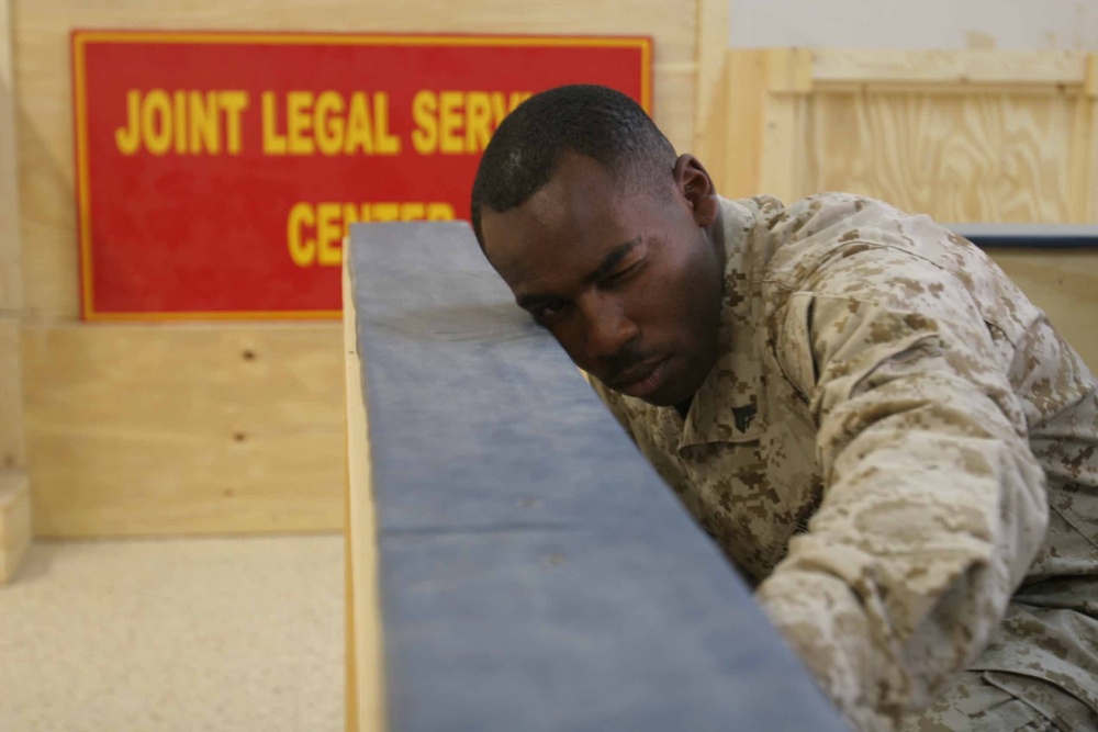 Marine Corporal Leads Construction of New Courtroom