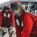 USS Theodore Roosevelt flight deck personnel hard at work