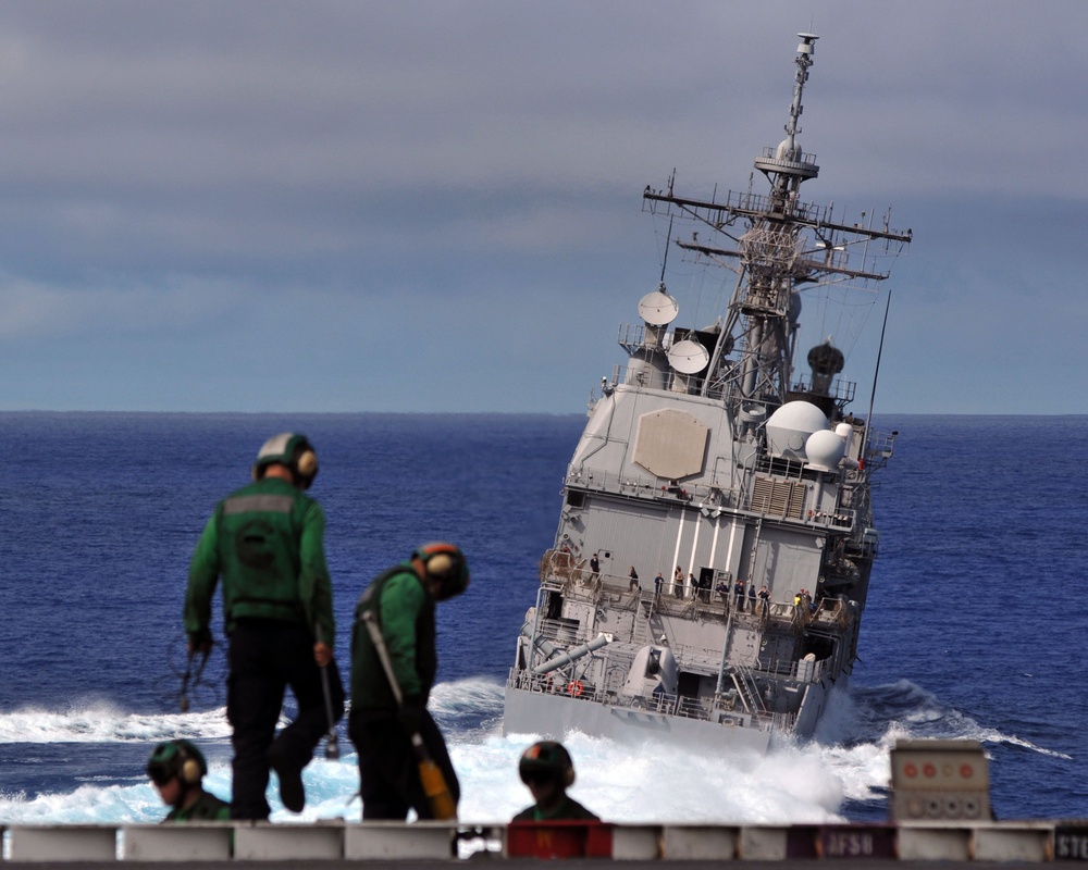 Flight operations over the USS Abraham Lincoln