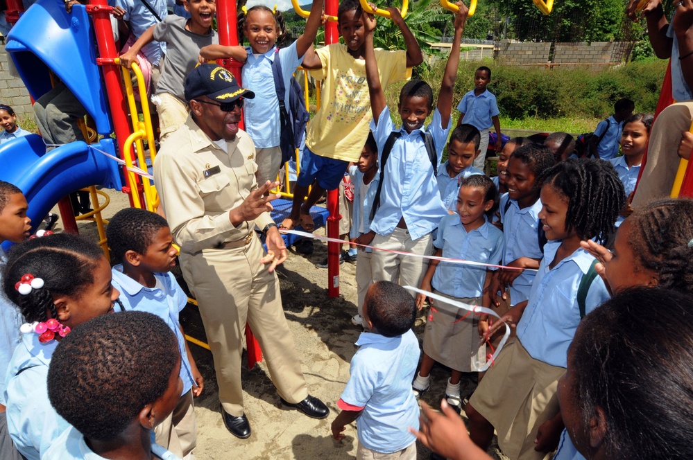 Ribbon-Cutting Ceremony at Dominican Republic School