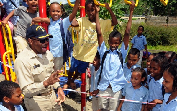 Ribbon-Cutting Ceremony at Dominican Republic School