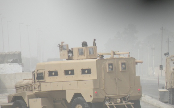 Iraq Badger vehicle tackles route clearance