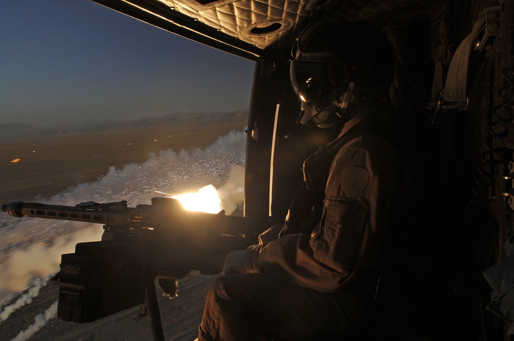 NATO - International Security Assistance Force-Flares Released From Italian Air Force AB-212 Helicopter