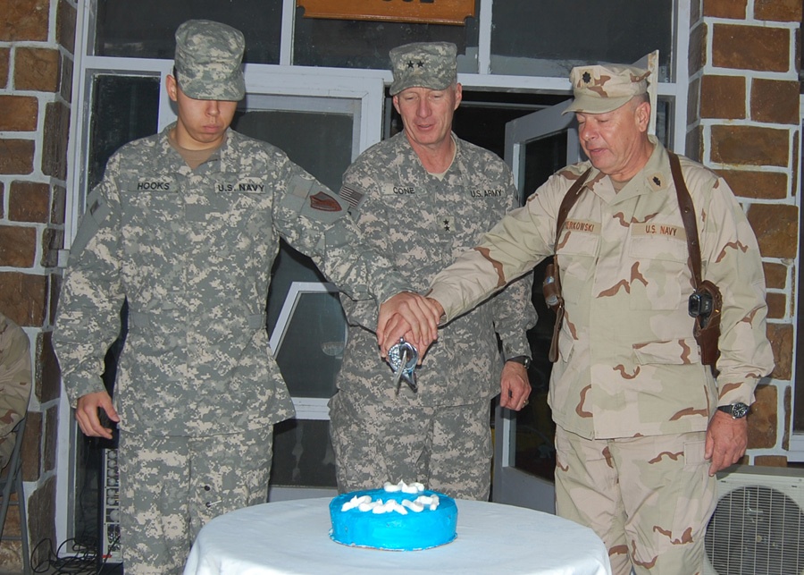 Service members honor US Navy birthday in Afghanistan