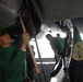 Working in the hangar bay aboard the USS Ronald Reagan