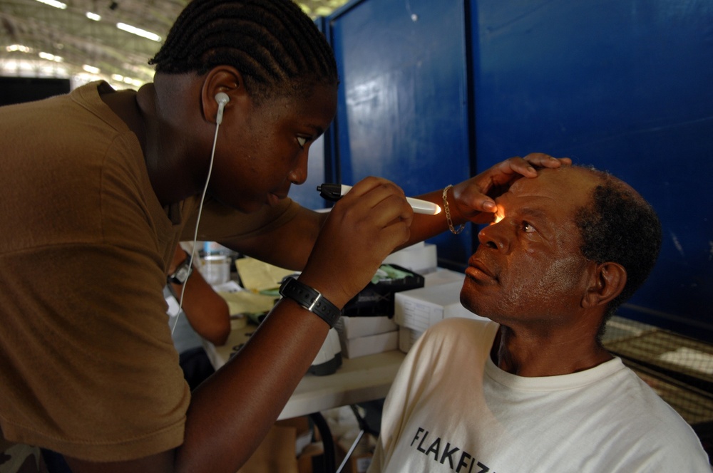 Eye exam aboard USS Kearsarge