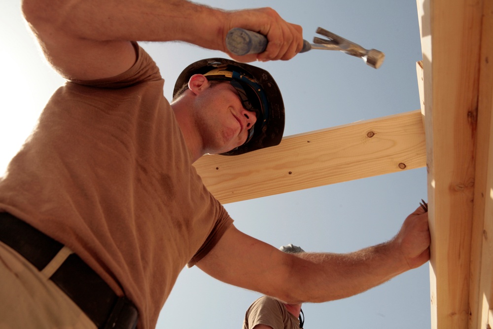 Skibees Work on Construction Project at Remote Marine Combat Outpost