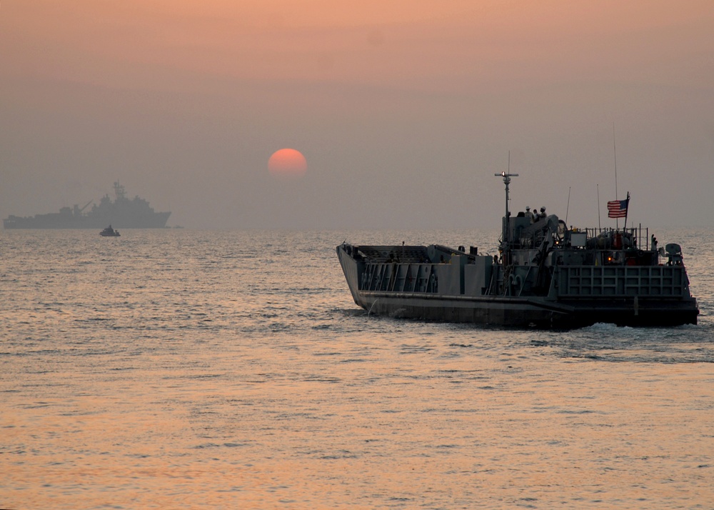 Amphibious operations aboard dock landing ship USS Carter Hall