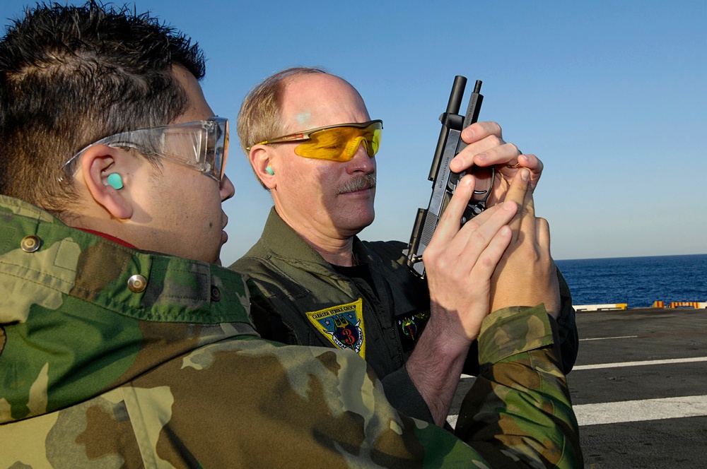 small-arms certification aboard USS John C. Stennis