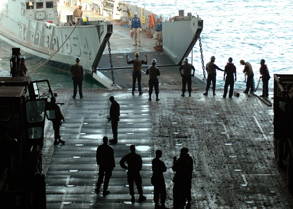 Landing craft utility embarked aboard USS Carter Hall