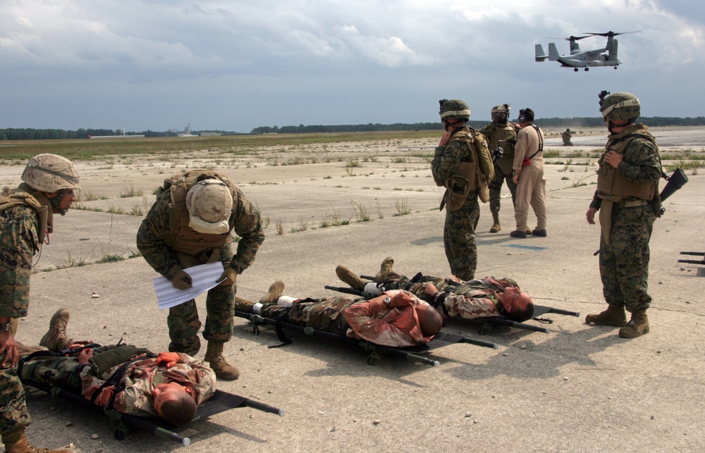 CLB-22, BLT 3/2 and VMM-263 Train Together to Save Lives