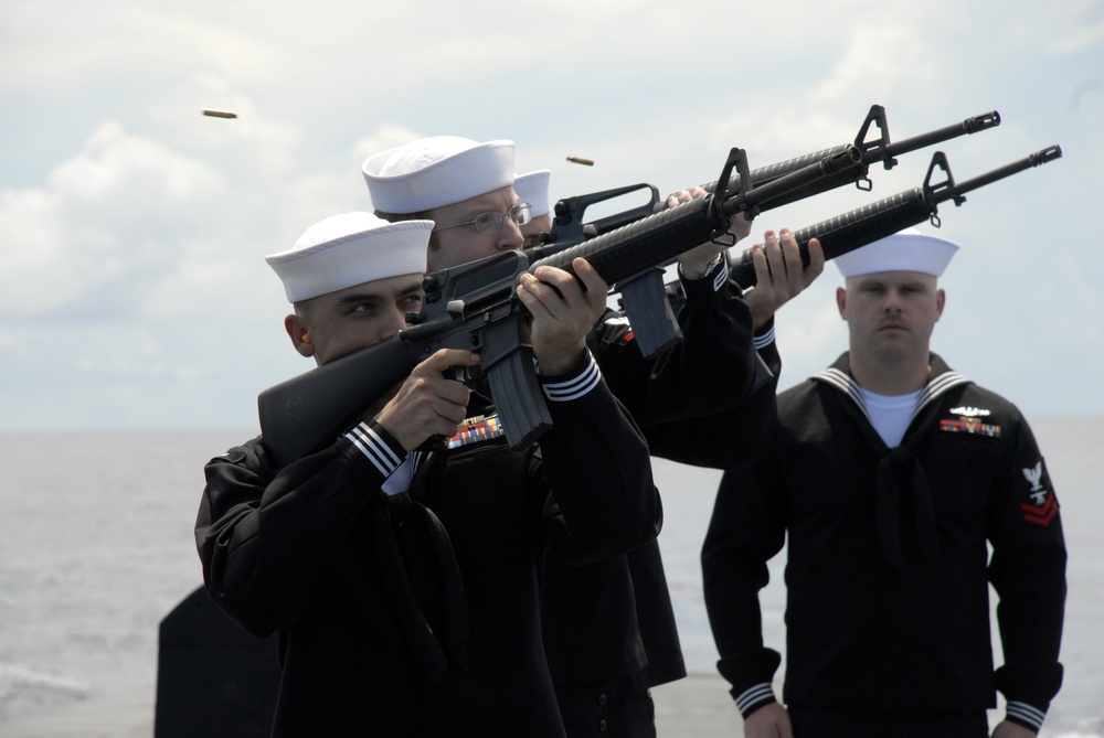 Burial at sea aboard USS Ohio