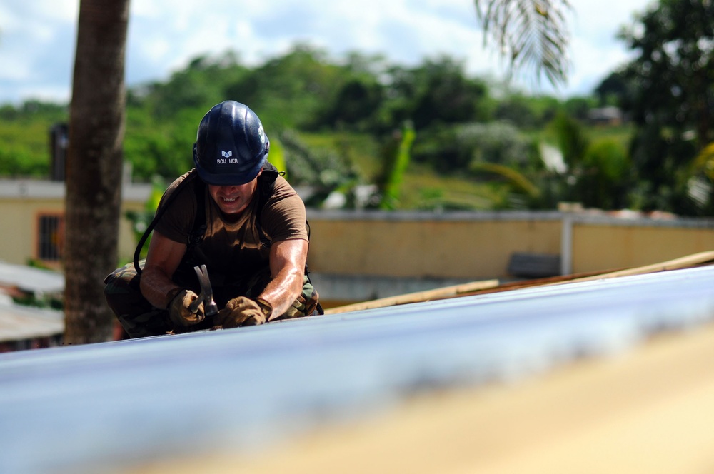 Helping to build a school