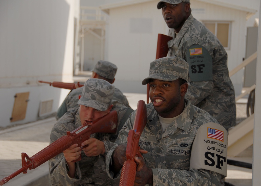 Deployed Security Forces Airmen Keep Skills Honed