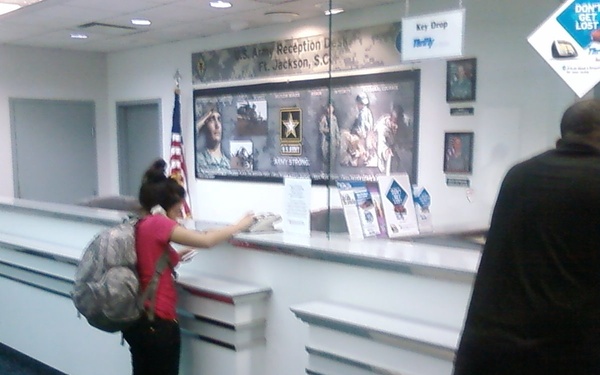 Columbia Airport has Army Reception Desk