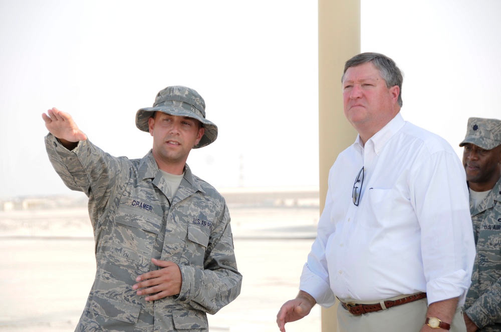 Secretary of the Air Force Meets With 379 Air Expeditionary Wing Airmen