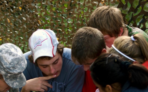 Soldiers teach students basic Army skills