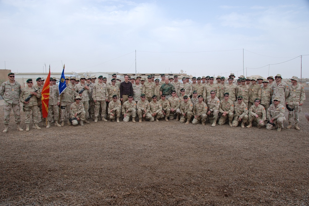 Macedonian Minister of Defense visits soldiers at Camp Taji