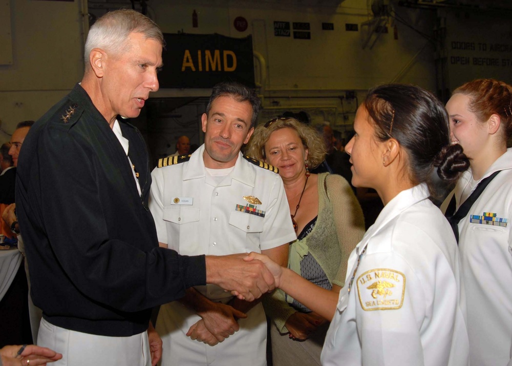 Talking with Sea Cadets