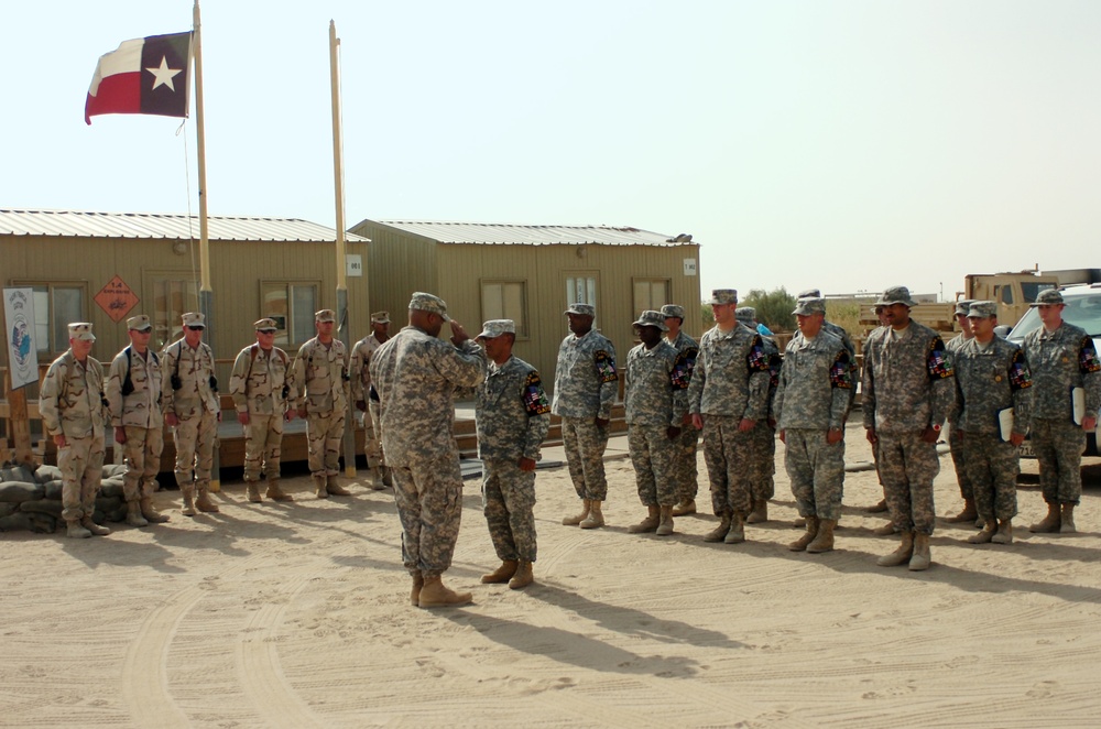 Soldiers receive the Navy/Marine Achievement Medal