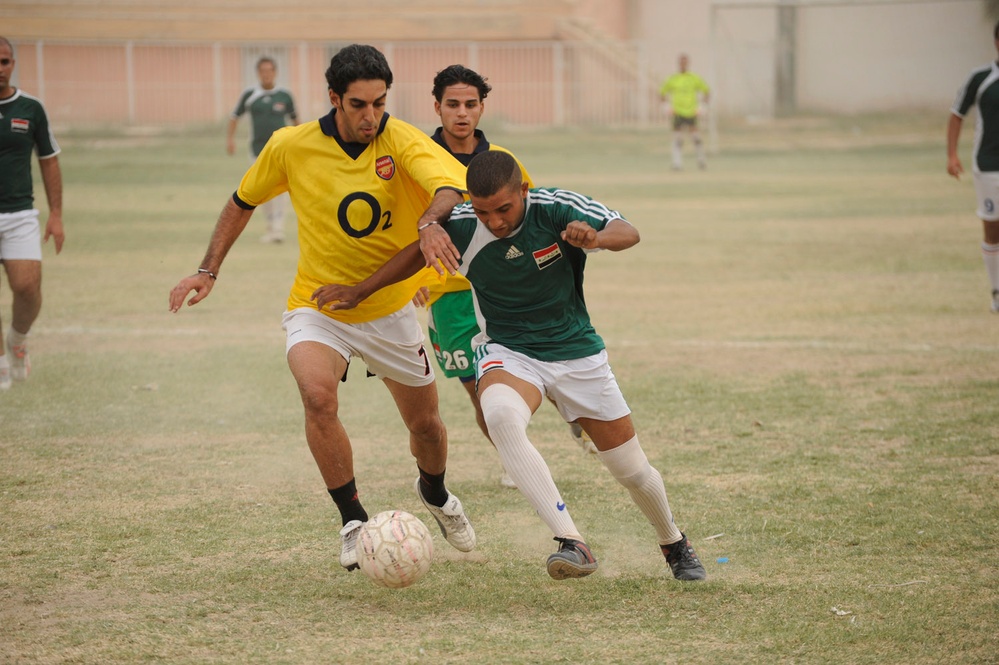 Iraqi army, national police compete with Sons of Iraq on soccer field