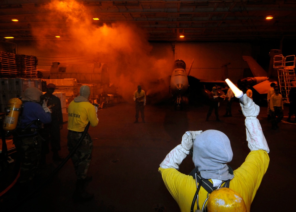 General Quarters drill aboard USS George Washington