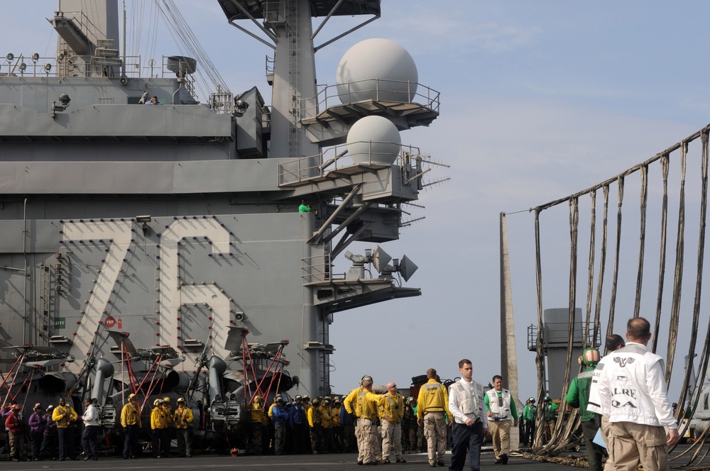 USS Ronald Reagan flight deck drills