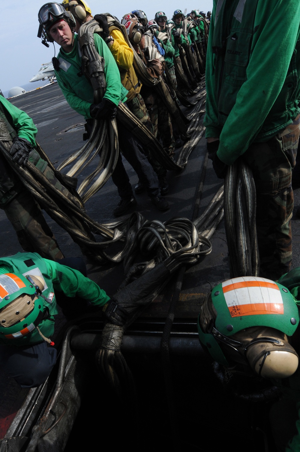 USS Ronald Reagan flight deck drills