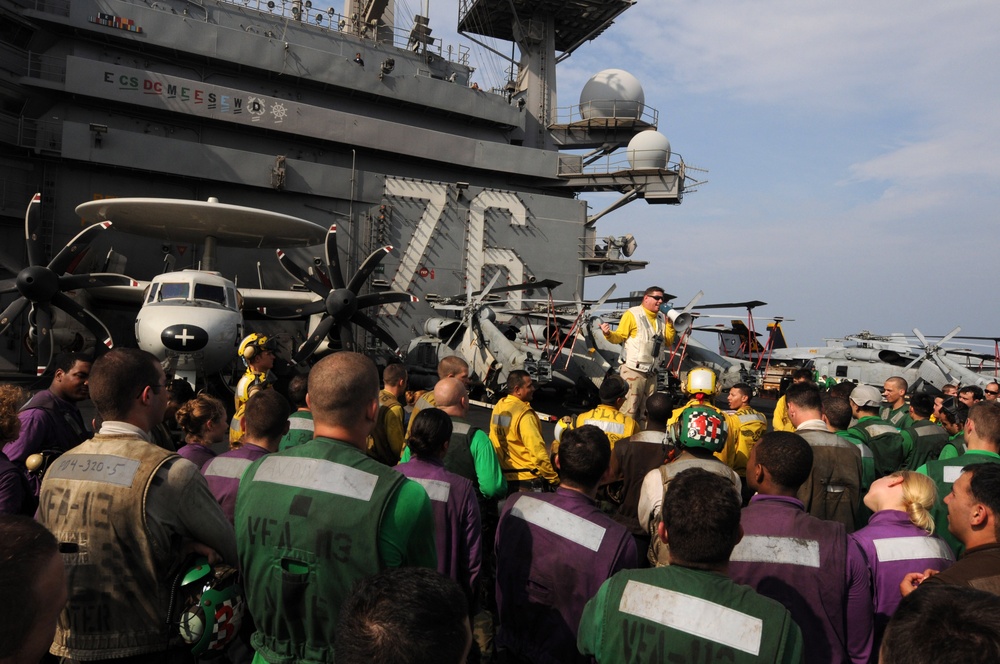 USS Ronald Reagan flight deck drills