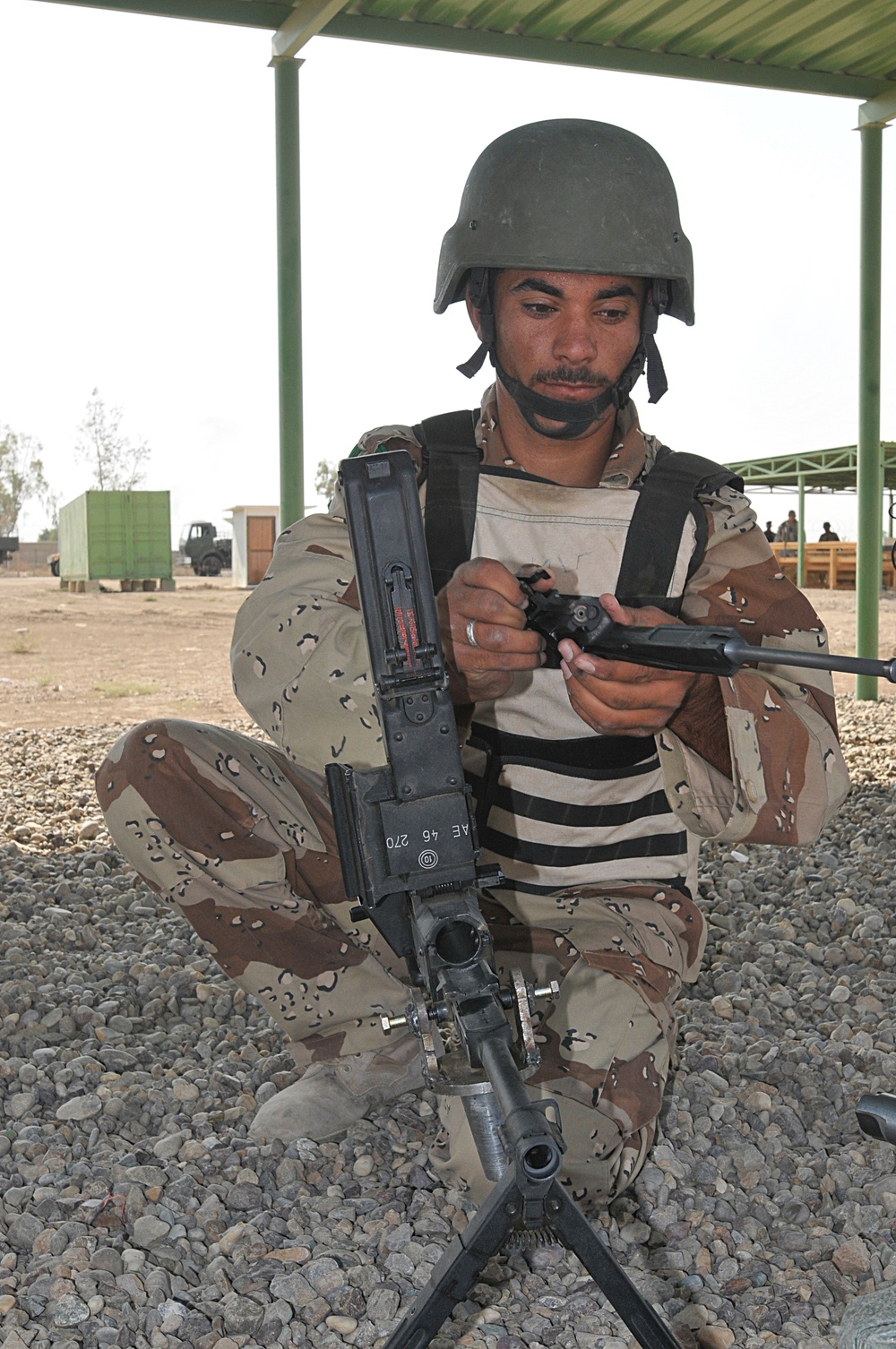 Assembling a machine gun