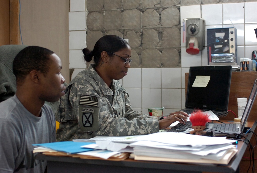 4th Brigade Combat Team, 10th  Mountain Division human resource Soldiers support deployed Soldiers