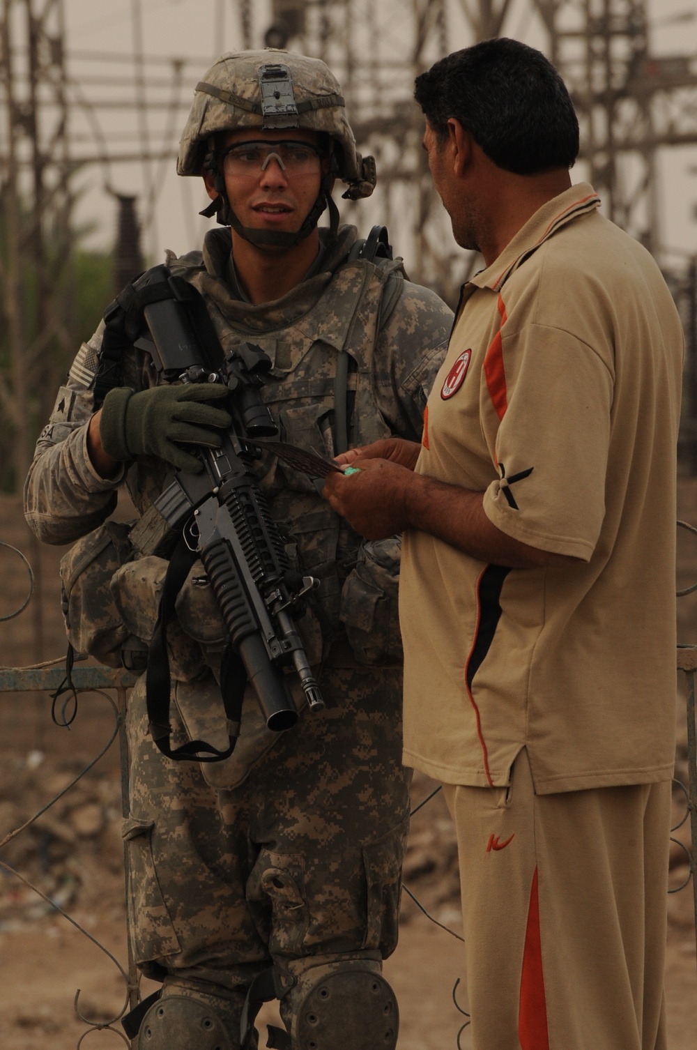 U.S. and Iraqi army traffic control point