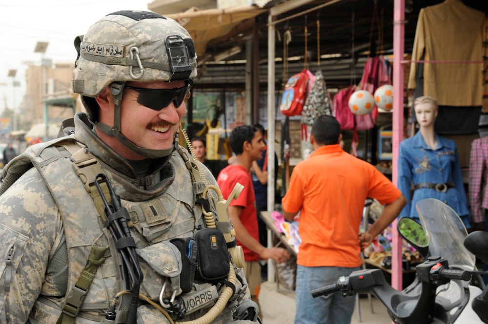 Soldiers patrols Adhamiyah