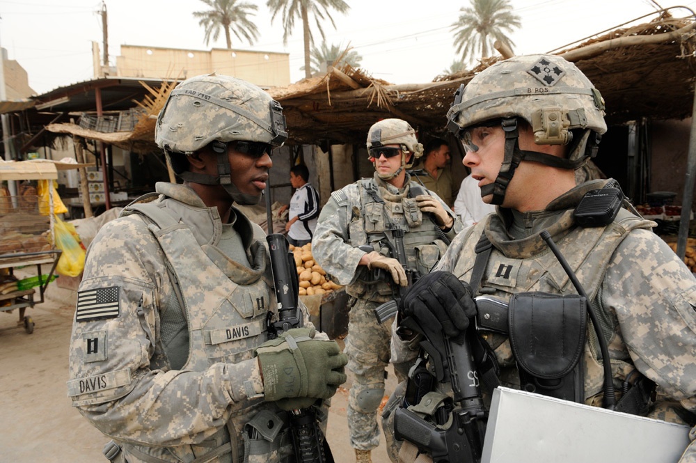 Soldiers patrols Adhamiyah