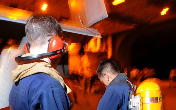 general quarters drill aboard USS George Washington