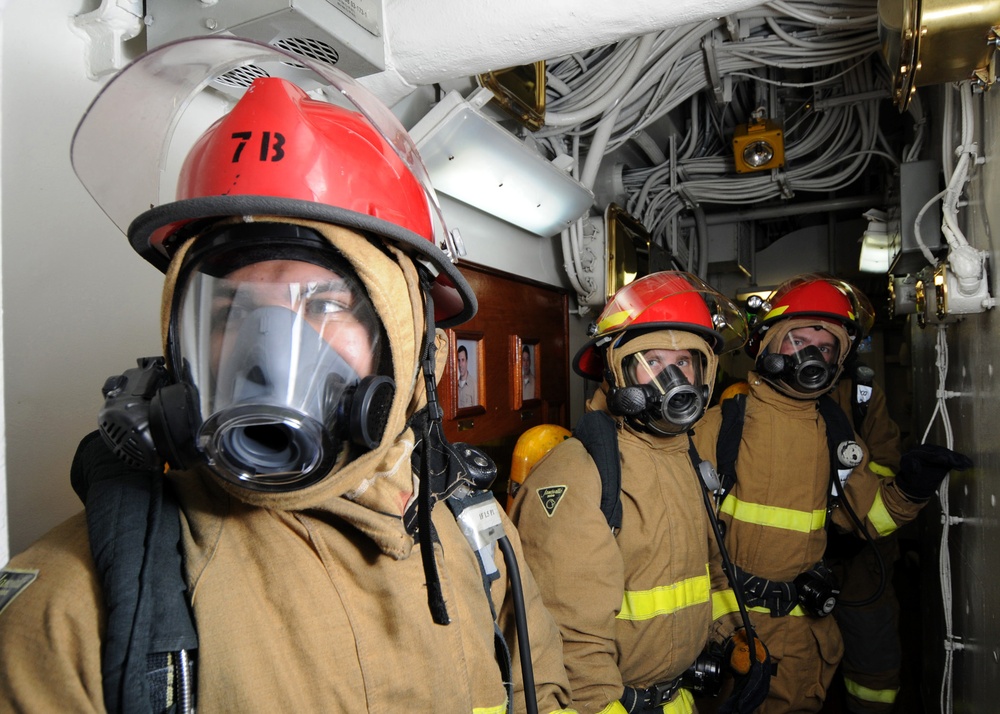 general quarters drill aboard USS George Washington